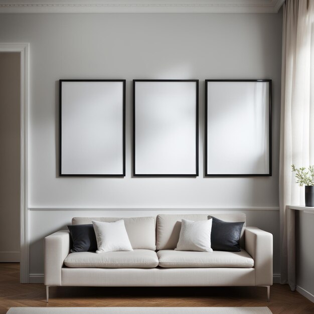 Photo white blank frames mock up collection