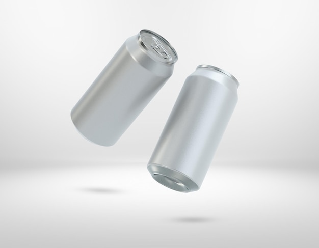 White Blank Hand holding realistic tin soda can luxury mockups Blank Image