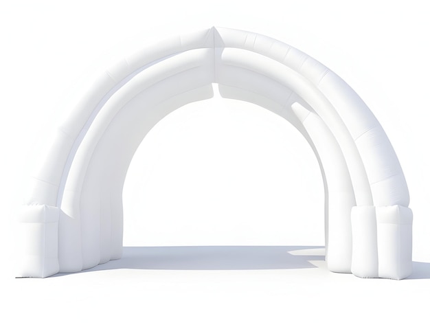 White Blank Inflatable angular Arch Tube or Event Entrance Gate 3d render illustration