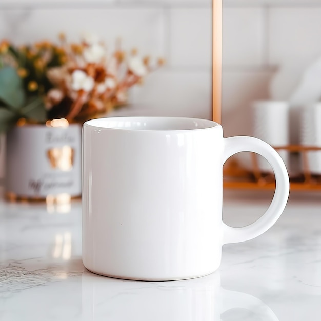 White blank mug mockup