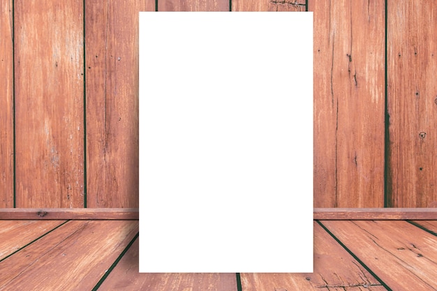 Piece of blank paper over wood background Vector Image