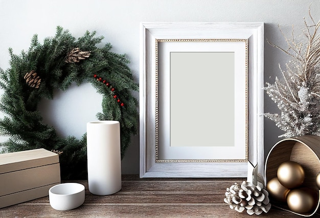 White blank photo frame for family generated by artificial intelligence