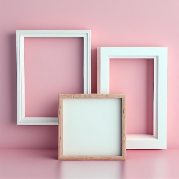 White blank photo frame generated by artificial intelligence