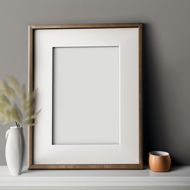 Photo white blank picture frame realistic vertical picture frame a4 empty white picture frame mockup