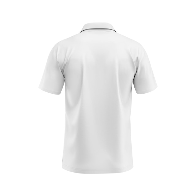 White blank Polo Tshirt template natural shape on invisible mannequin isolated on white background