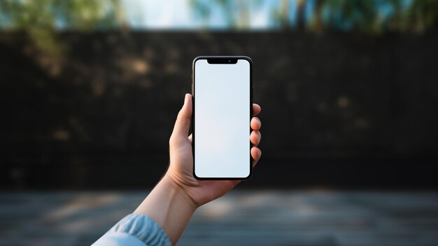 Photo white blank screen phone mockup