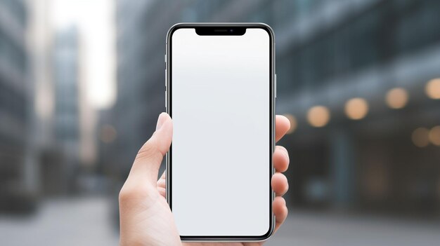 Photo white blank screen phone mockup