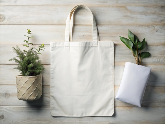 White Blank Shopping sack eco bag mockup with copy space Canvas tote bag