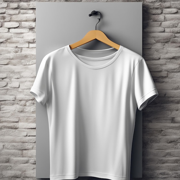 White blank t shirt mock up on wall background