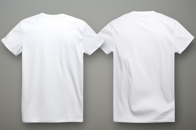 Макет белой пустой футболки с копировальным пространством на темном фоне. Дизайн футболки, принт, сгенерированный Ai