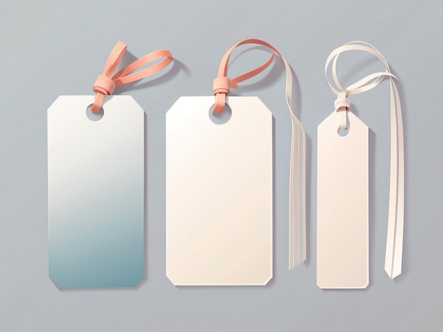 White Blank Tag or Label and Bookmark for Template