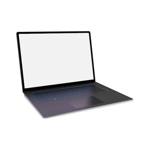 Фото Белый пустой шаблон ноутбука, изолированные на белом фоне