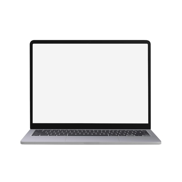 White Blank template laptop isolated on a white background