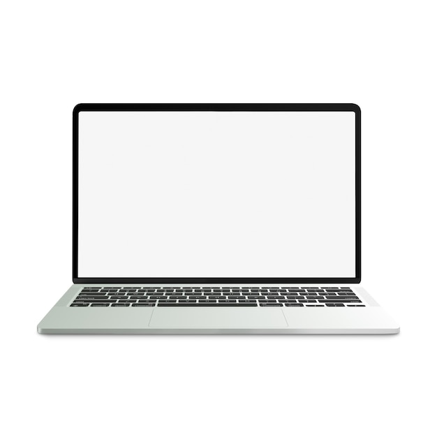 White Blank template laptop isolated on a white background