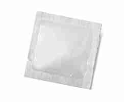 Photo white blank template packaging foil wet wipes pouch medicine or condom food packing coffee salt sugar pepper spices sweetswith clipping path