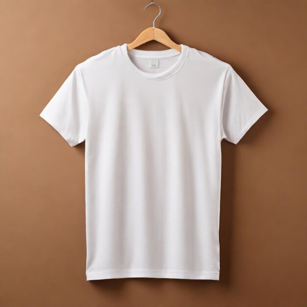 White Blank Tshirt Mockup Design Template for Advertisement Men Isolated short Sleeve Wear Front