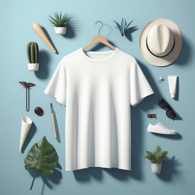 Photo white blank tshirt mockup design template for advertisementmen isolated short sleeve wear front