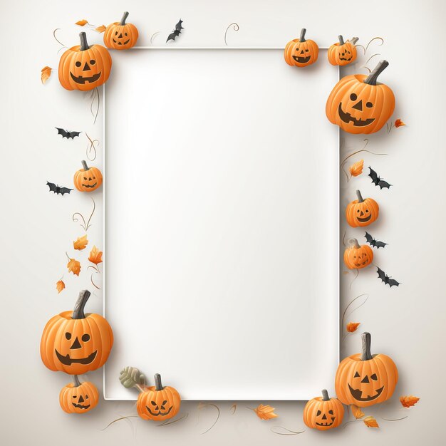 Белый пустой вертикальный лист Хэллоуин тема высокого качества AI сгенерированное изображение