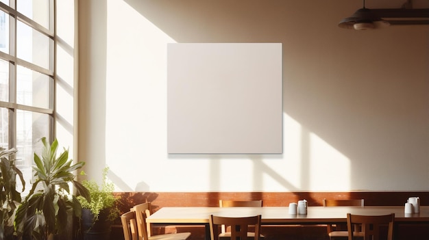 Photo white blank wall mounted mockup