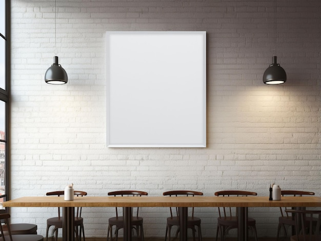 Photo white blank wall mounted mockup