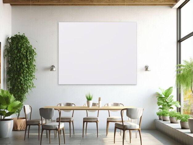 Photo white blank wall mounted mockup