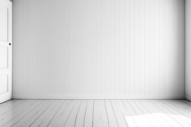 White blank wall and wooden floor in the space