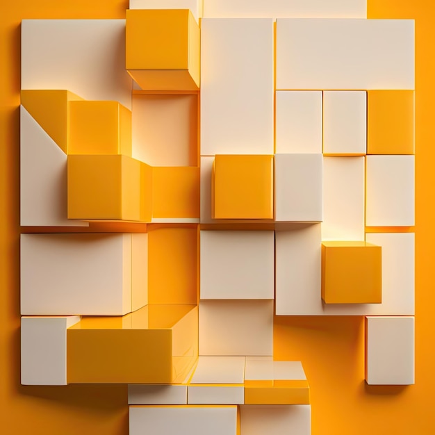 White blocks on yellow background