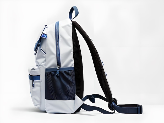 White blue backpack bag back pack