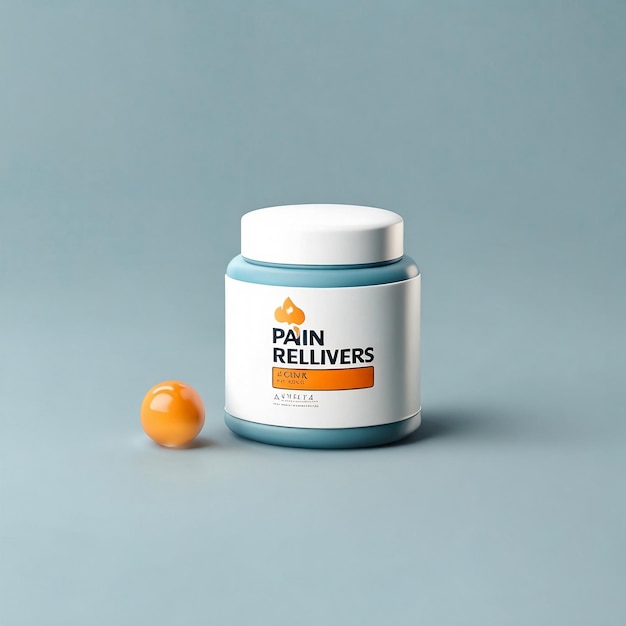 Photo a white and blue container of paine's sugar sits next to an orange.