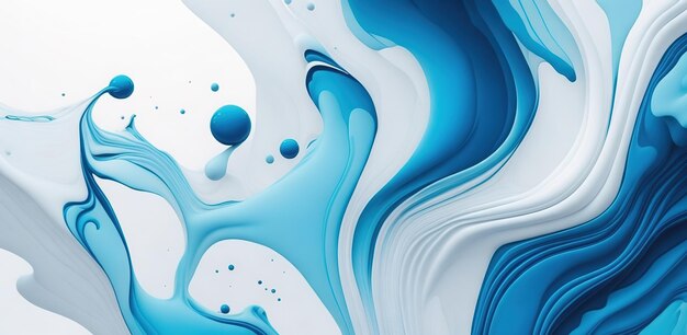 色と形の白と青の流体の背景