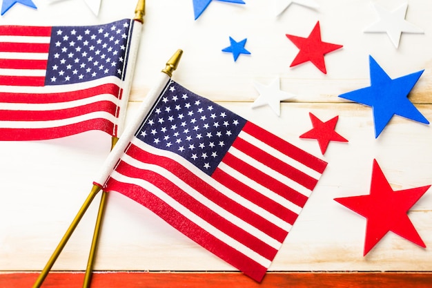 White, blue and red decorations to celebrate july 4th