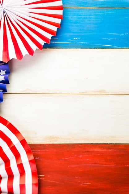 Photo white, blue and red decorations to celebrate july 4th.