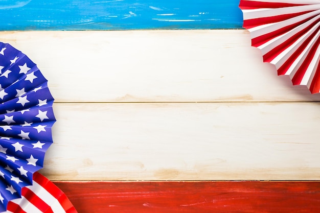 White, blue and red decorations to celebrate july 4th