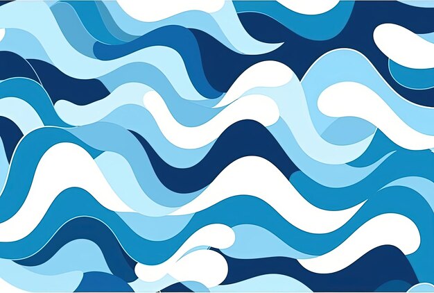 a white and blue shaped pattern with a wavy wave in the style of flat composition