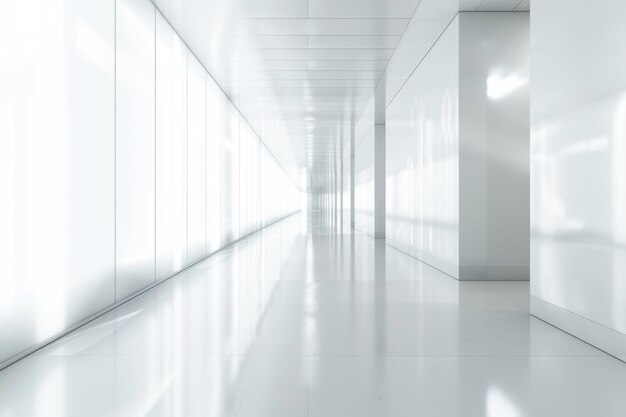 White blur abstract background from building hallway corridor