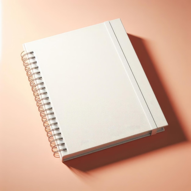 white book cover mockup layout design with shadows for branding on peach background