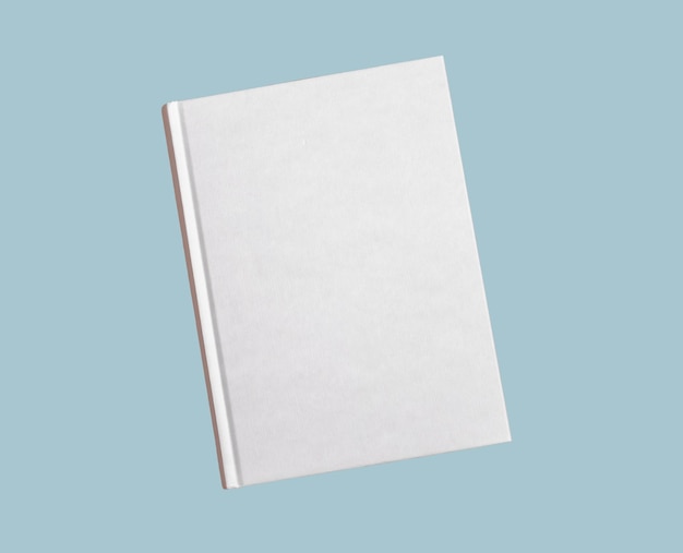 白い本または青い背景のノートブックのモックアップテンプレート文学読書レジャー取得知識の概念