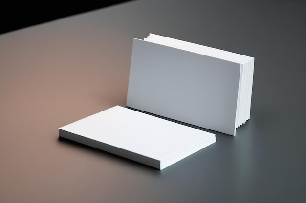 A white book sits on a table with the back facing the camera.