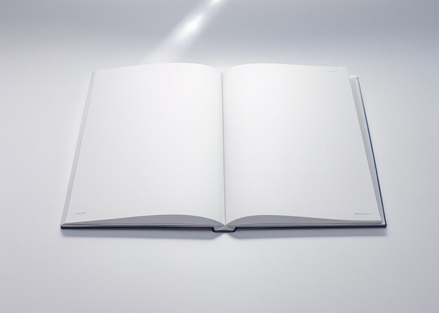 A white book with blank pages