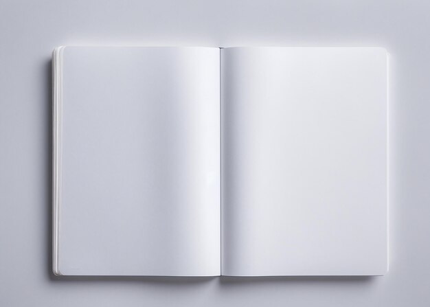 A white book with blank pages