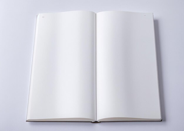 Photo a white book with blank pages