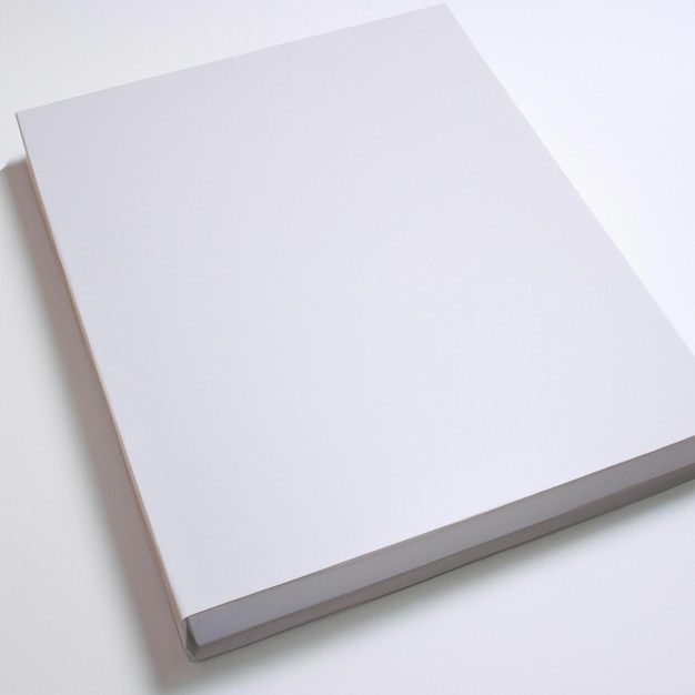 A white book with a white cover on it