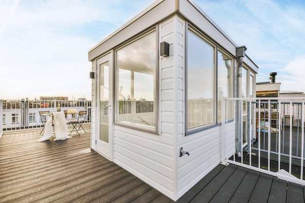 White booth on the roof