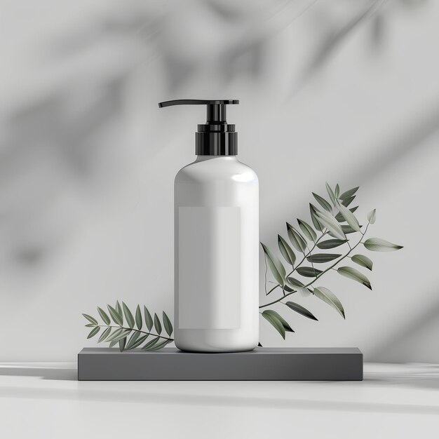 white bottle body lotion mockup