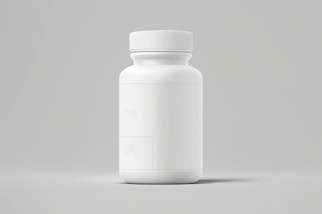 Photo a white bottle of medicine with a white cap.