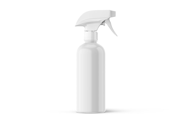 A white bottle of spray with a spray bottle on a white background.