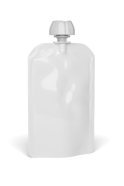 Photo a white bottle of white shampoo with a clear plastic cap.