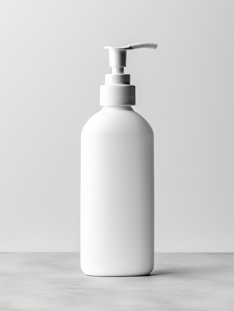 A white bottle of white soap with a white cap.