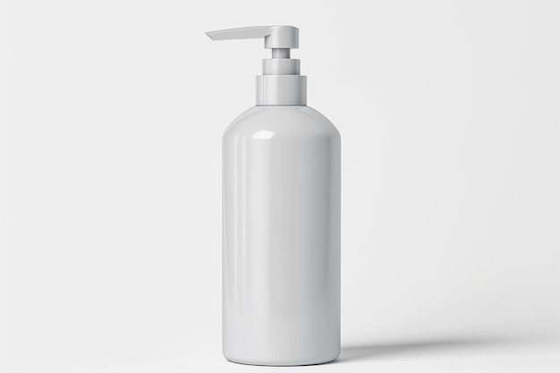 a white bottle with a pump on a white background