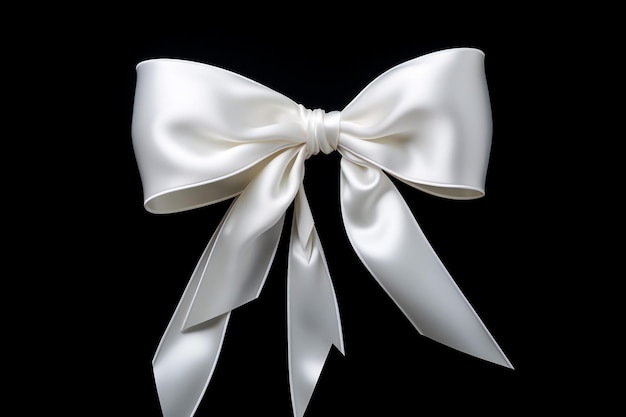 Photo white bow and ribbon vector realistic design element